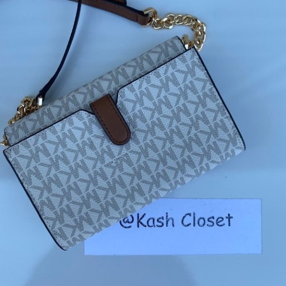 Michael Kors MK Jet Set Travel Medium MK JST MD Phone Crossbody & Clutch Vanilla - Picture 5 of 11